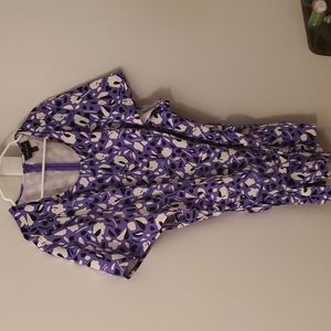 Lane Bryant Plus Flirty Purple Blouse Classic w/ Sway Belt